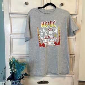Men’s AC/DC Highway to Hell graphic canvas, short sleeve T-shirt, medium new